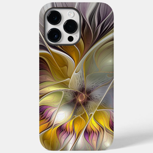 Coques Case-Mate iPhone Abstrait Imaginaire coloré Fleur moderne Fractal (Verso)