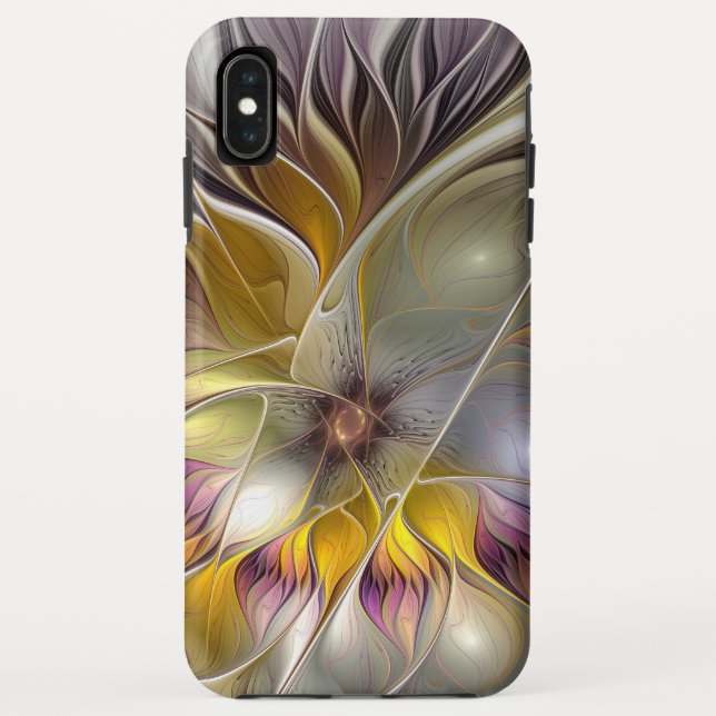 Coques Case-Mate iPhone Abstrait Imaginaire coloré Fleur moderne Fractal (Dos)