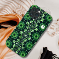 Abstrait moderne Motif d'art fractal vert initial