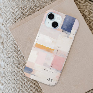 Coque Pour iPhone 15 Abstrait Pastel Motif Monogram