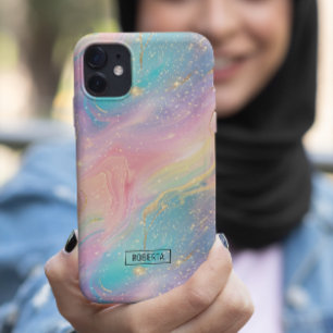 Coque Pour iPhone 15 Abstrait Pastel Parties scintillant Motif sans cou