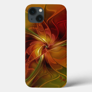 Case-Mate iPhone Case Abstrait Rouge Orange Brown Vert Fractal Art Flowe