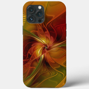 Case-Mate iPhone Case Abstrait Rouge Orange Brown Vert Fractal Art Flowe