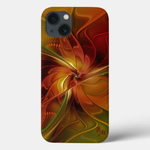 Case-Mate iPhone Case Abstrait Rouge Orange Brown Vert Fractal Art Flowe