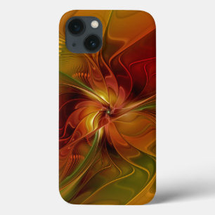 Case-Mate iPhone Case Abstrait Rouge Orange Brown Vert Fractal Art Flowe