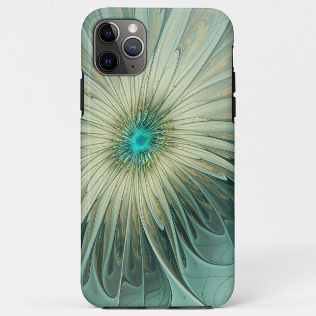 Coques Case-Mate iPhone Abstrait Sage Green Imaginaire Fleur Fractal Art (Dos)