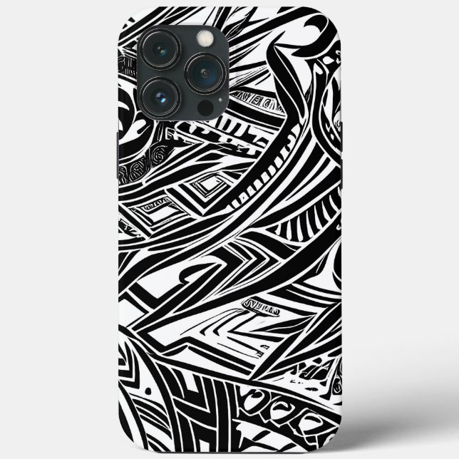 Coques Case-Mate iPhone Abstrait tribal noir et blanc (Verso)