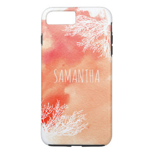 Coque iPhone 8 Plus/7 Plus Abstraite aquarelle et barrière de corail tendance