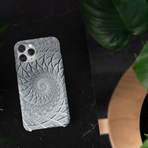 Case-Mate iPhone Case Abstraite spirale gris clair monochrome