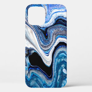 Case-Mate iPhone Case Abstraite texture liquide en blanc argenté