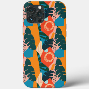 Case-Mate iPhone Case Abstraits Feuilles tropicaux d'été Orange
