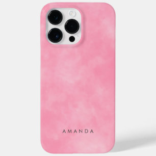 Coque Pour Pour iPhone 14 Pro Max Abstraits nuages Pastel Pink Sky Texte personnalis