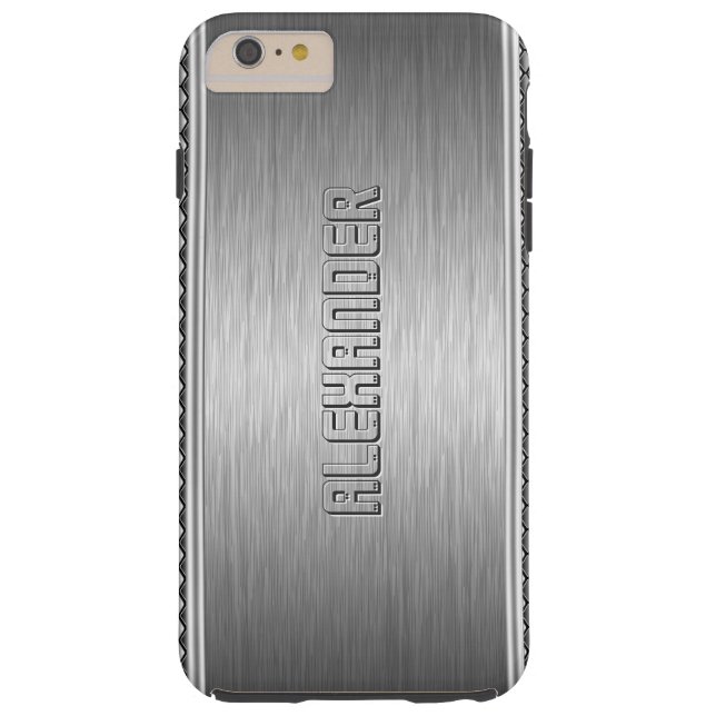 Coques Case-Mate iPhone Accents géométriques en aluminium brossé métalliqu (Dos)