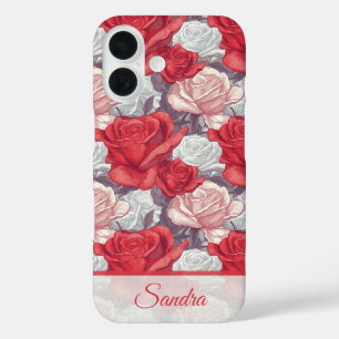 Coque Pour iPhone 16 Accessoires Féminins Élégants Nom de Fleur Rose