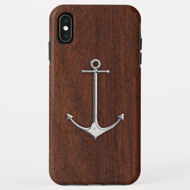 Coques Case-Mate iPhone Acier Ancre en acajou marin humide (Dos)