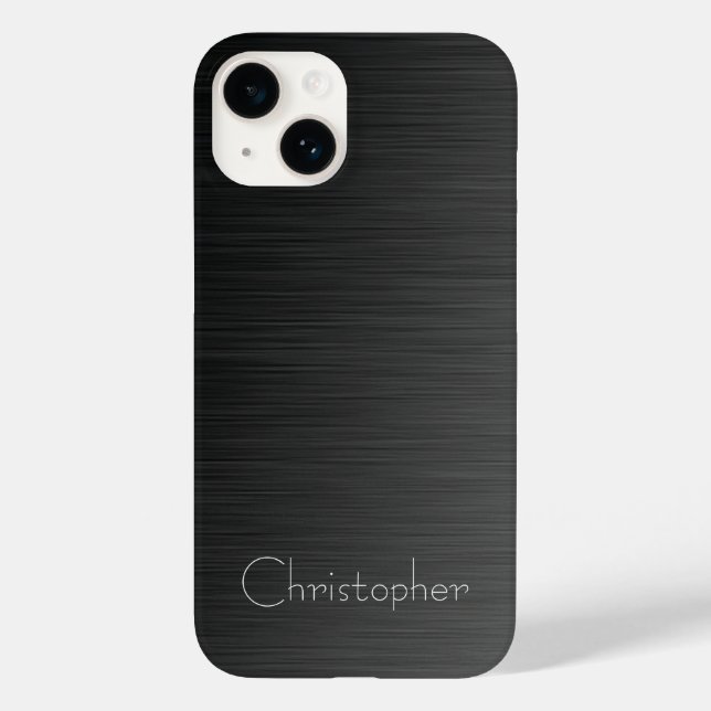 Coques Case-Mate iPhone Acier inoxydable en platine noir en argent Imprime (Verso)