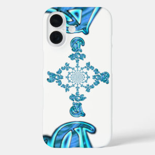 Coques iPhone 16 Action Cyan Turquoise Graffiti Abstrait Imprimer