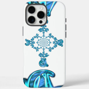 iPhone 16 Pro Max Case Action Cyan Turquoise Graffiti Abstrait Imprimer