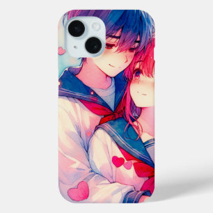 Coque Pour iPhone 15 Adorable Anime à thème Saint-Valentin