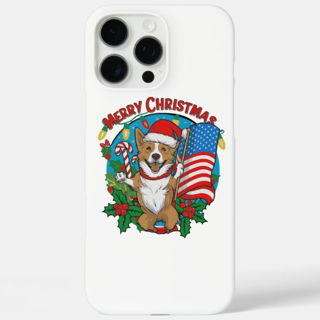 Coques Case-Mate iPhone adorable chien de Noël (Verso)