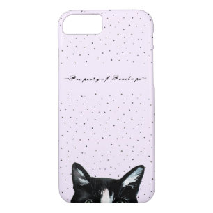 Case-Mate iPhone Case Adorable Curieux Peeking Chat avec points Ajouter 