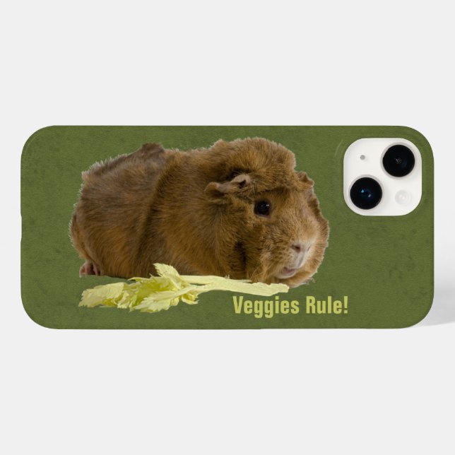 Coques Case-Mate iPhone Adorable Guinée Cochon Mange Céleri Photographie (Verso (horizontal))