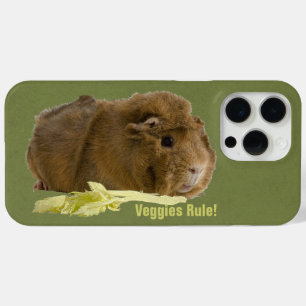 Coque iPhone 15 Pro Max Adorable Guinée Cochon Mange Céleri Photographie