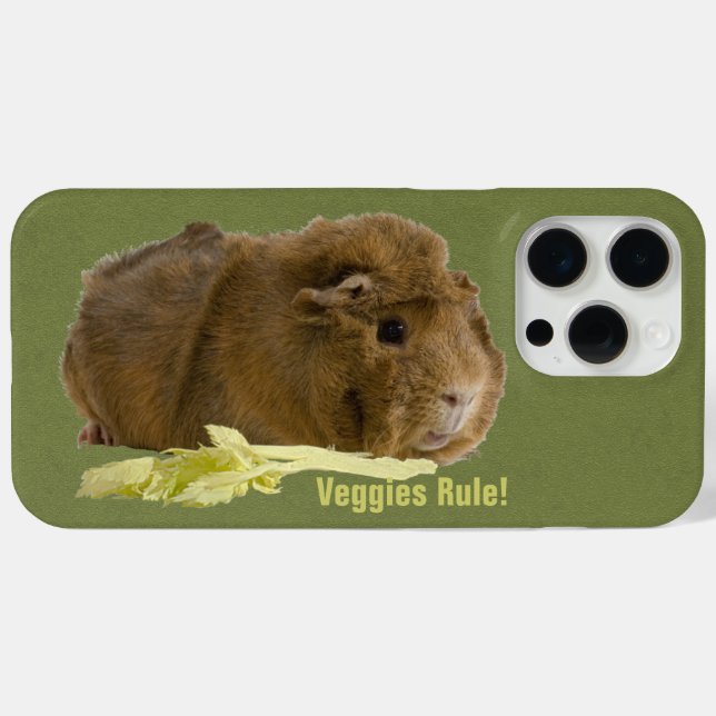 Coques Case-Mate iPhone Adorable Guinée Cochon Mange Céleri Photographie (Verso (horizontal))