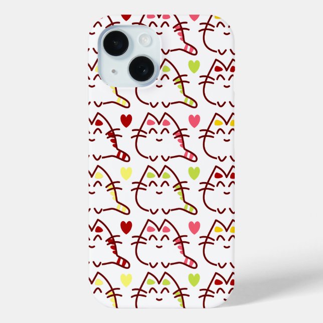 Coques Case-Mate iPhone Adorable Happy Motif de chats à bulles (Verso)