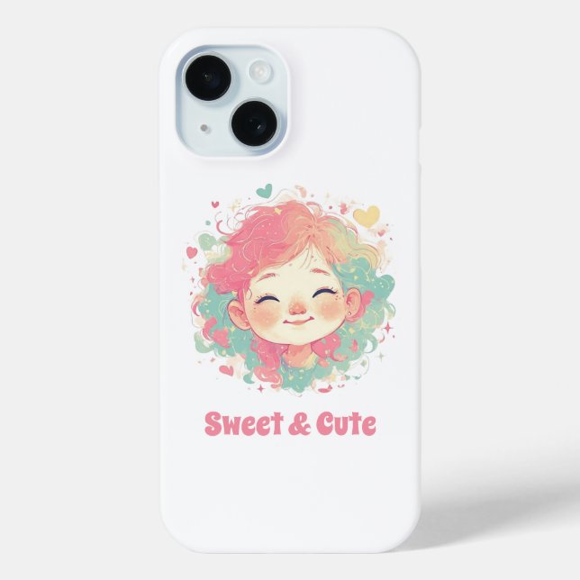 Coques Case-Mate iPhone Adorable Kawaii Girl Phone Case – Cute Cartoon  (Verso)