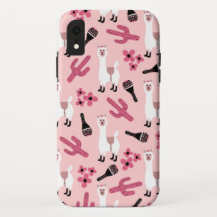 Case-Mate iPhone Case Adorable Llama Maraca Cactus blanc rose floral