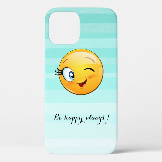 Coques Case-Mate iPhone Adorable Winking Emoji Face-Be heureux toujours (Verso)