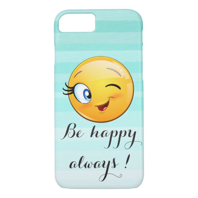 Coques Case-Mate iPhone Adorable Winking Emoji Face-Be heureux toujours (Dos)