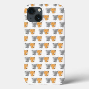 Case-Mate iPhone Case Adorables chatons fantaisistes orange et gris