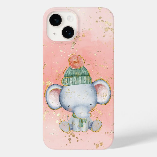 Coques Case-Mate iPhone Adorables Noël bébé éléphant (Verso)