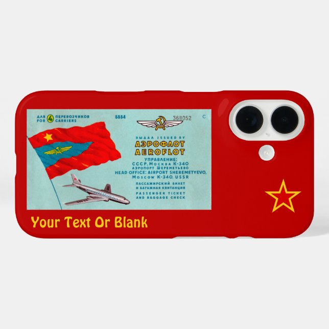 Coques Case-Mate iPhone Aeroflot Passenger Ticket Case-Mate iPhone Case (Verso (horizontal))