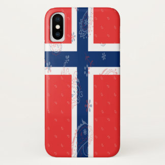 Coque iPhone X Affaire de téléphone avec drapeau de la Norvège