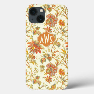 Case-Mate iPhone Case Affaire Floral Leaves Orange monogram