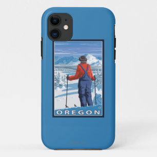 Coques Pour iPhone Affiche admirative de Vintage voyage de skieur