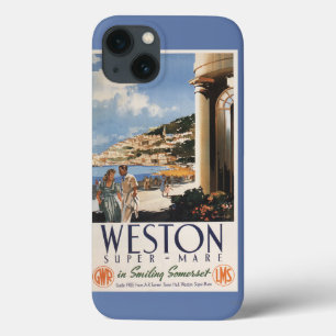 Etui iPhone 13 Affiche de négligence de chemin de fer de côte de