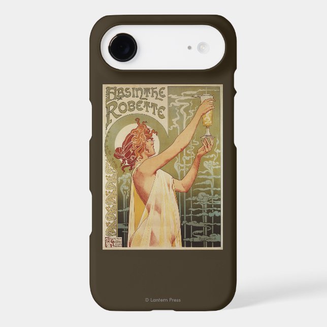Coques Case-Mate iPhone Affiche de publicité d'absinthe de Robette (Verso)