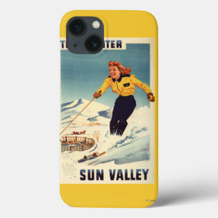 Case-Mate iPhone Case affiche de sourire et de ski de femme