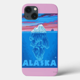 Coques Pour iPhone Affiche de Vintage voyage d'AlaskaIceberg
