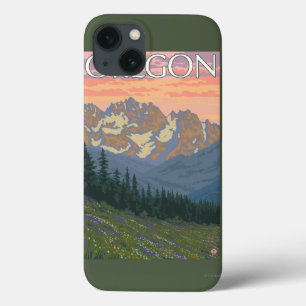 Coques Pour iPhone Affiche de Vintage voyage de fleurs de ressort