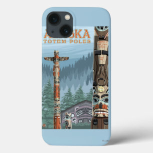 iPhone 13 Coque Affiche de Vintage voyage de village de totem de