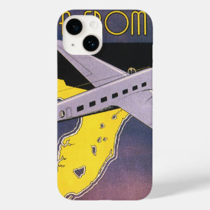 Coque Pour iPhone 14 Affiche de voyage vintage, Floride vue du ciel en 