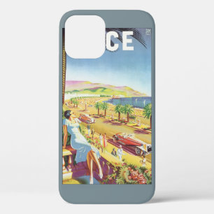 Coques Pour iPhone Affiche de voyage vintage, Nice, France Riviera fr