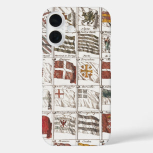 Coque Pour iPhone 16 Affiche des drapeaux nautiques antiques du monde