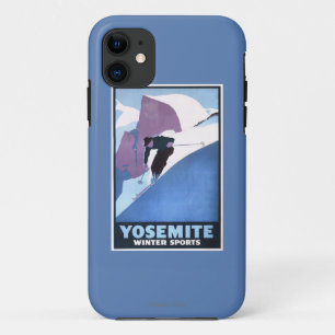 Coque iPhone 11 Affiche promotionnelle de ski de sports d'hiver