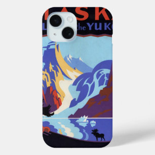Coque Pour iPhone 15 Affiche vintage de voyage en Alaska, Atlin et Yuko